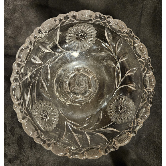 McKee Innovation Bowl Compote Cut Crystal Antique Glass - SET OF 2 - Picture 7 of 8